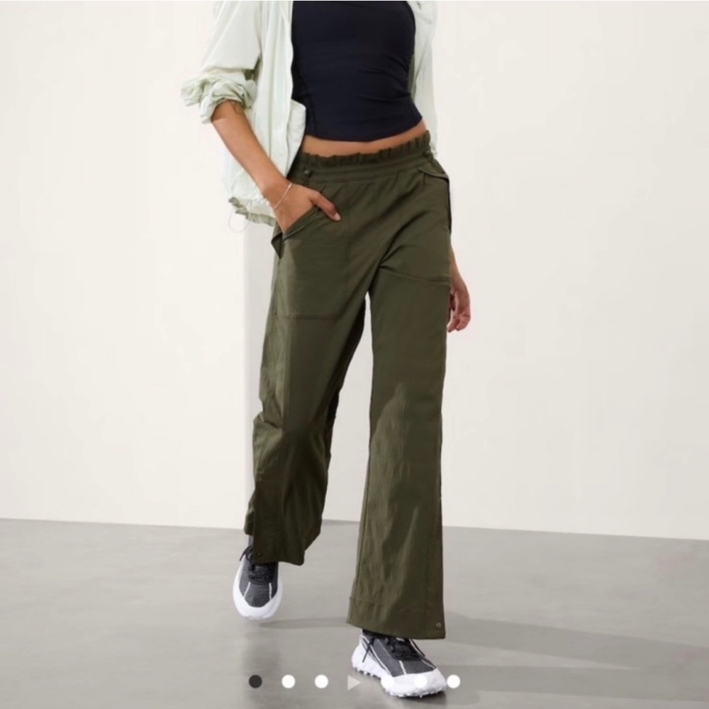 Athleta Olive Utility Wide-Leg Pants